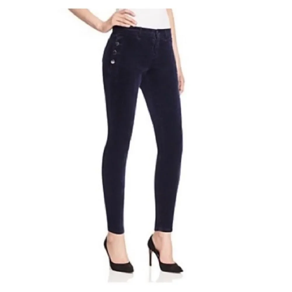 J. Brand Zion Velvet Crop Skinny Jeans in Asphalt Size 26